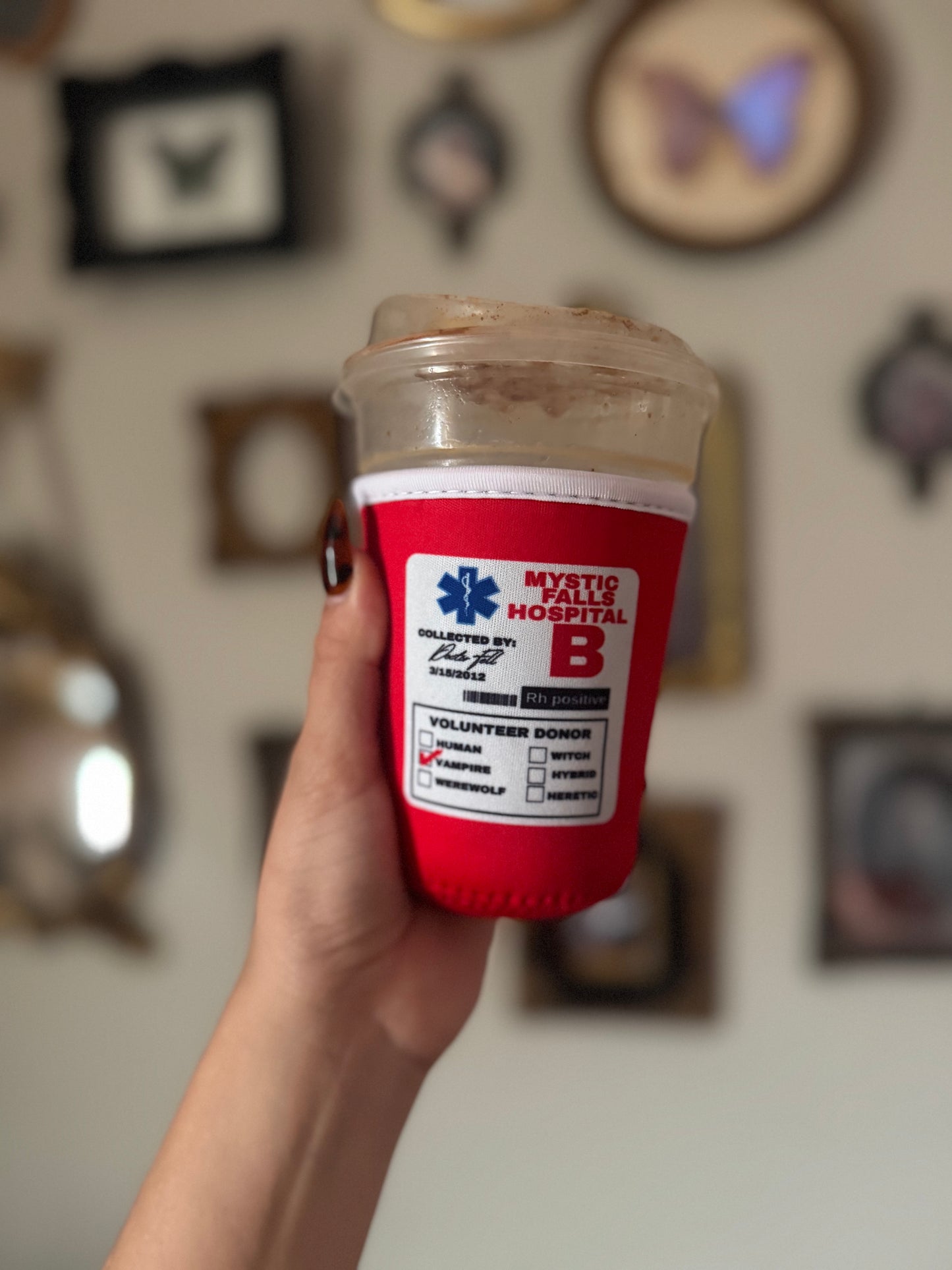 Blood Bag Iced Coffee Sleeve