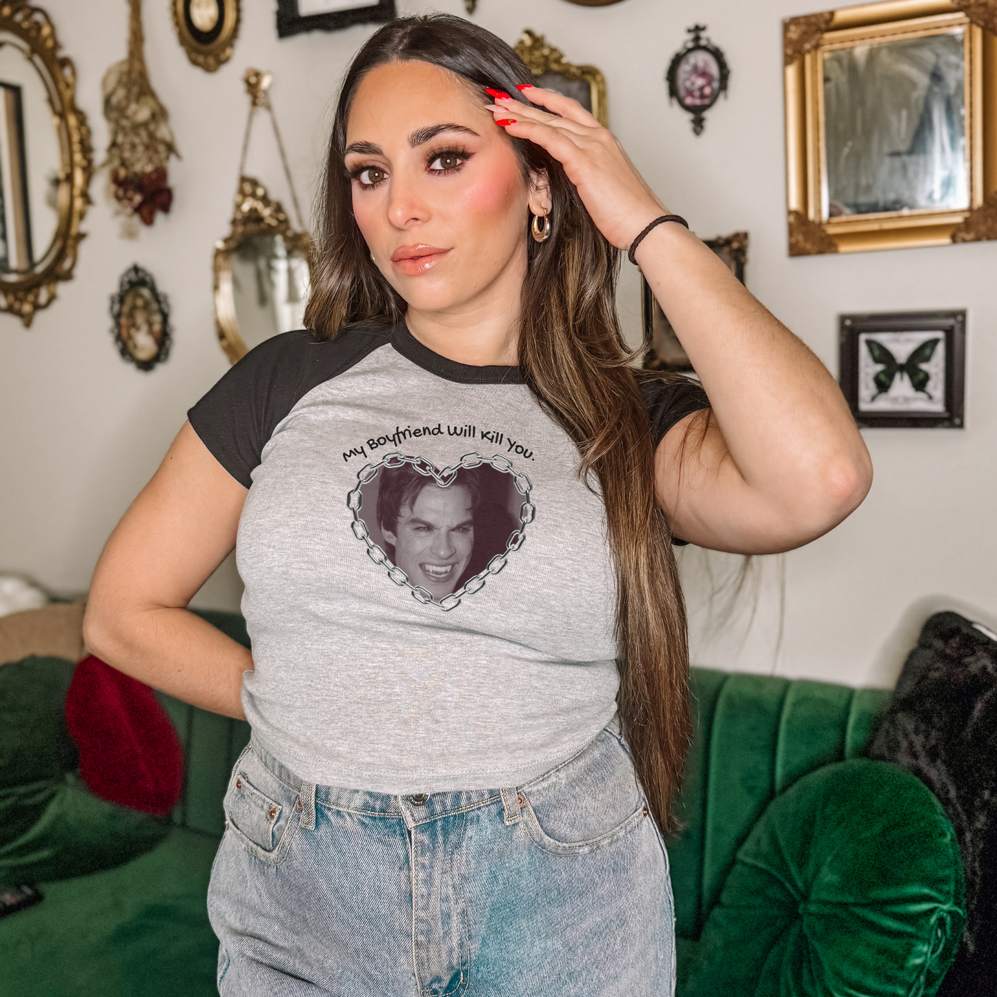 My Boyfriend Will Kill You Baby Tee