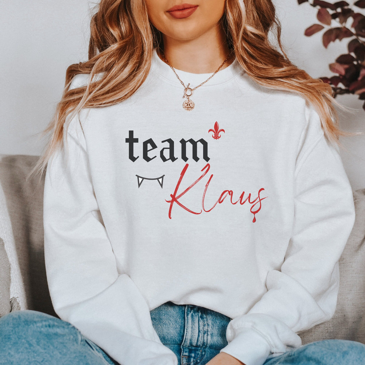 Team Klaus Sweatshirt, Klaus Mikaleson Sweatshirt, tvd fan gift, The Vampire Diaries Sweater, TVD Fan, TVD xmas gift, The Originals