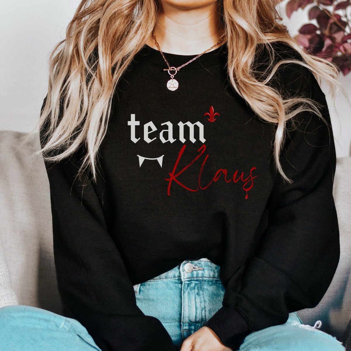 Team Klaus Sweatshirt, Klaus Mikaleson Sweatshirt, tvd fan gift, The Vampire Diaries Sweater, TVD Fan, TVD xmas gift, The Originals