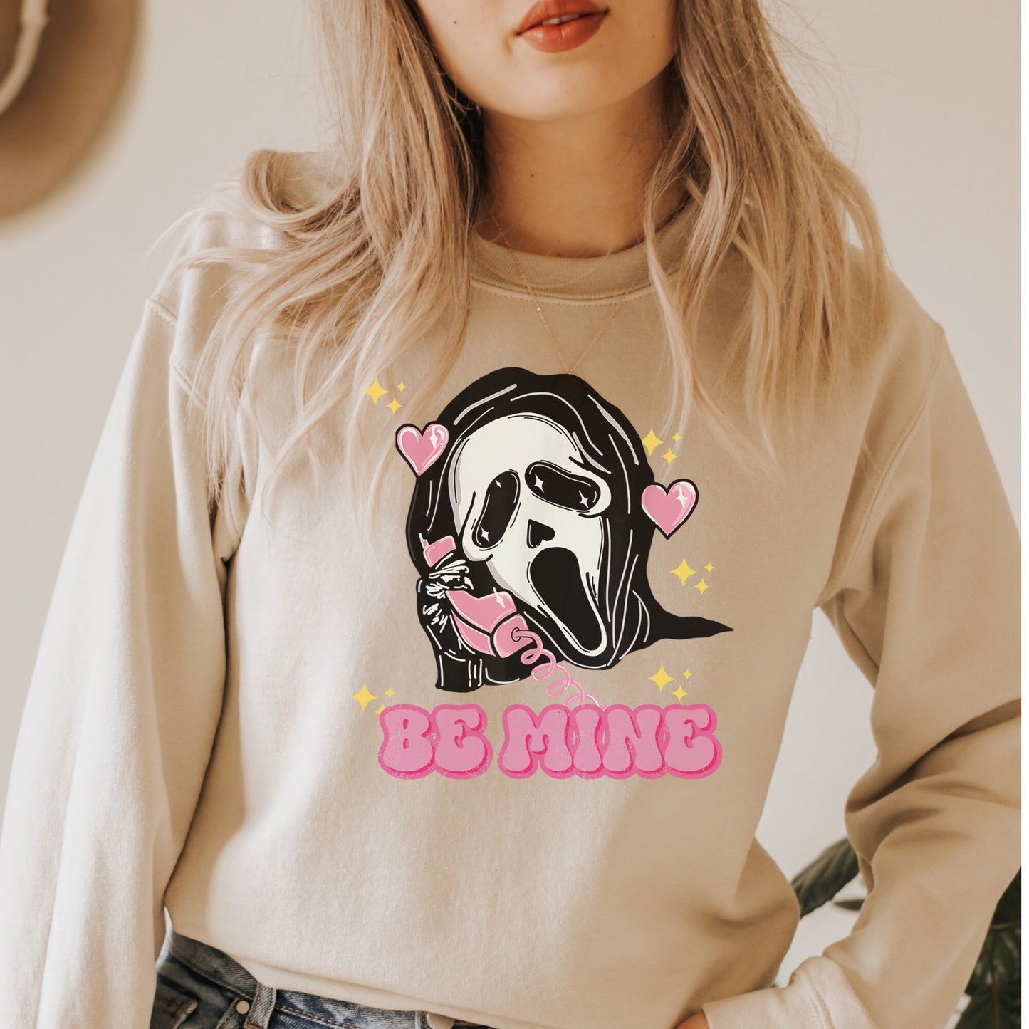 Scream Sweatshirt, No you hang up, Spooky Valentine's Day, Ghostface, Horror Hoodie, Valentine's Day gift, Be Mine