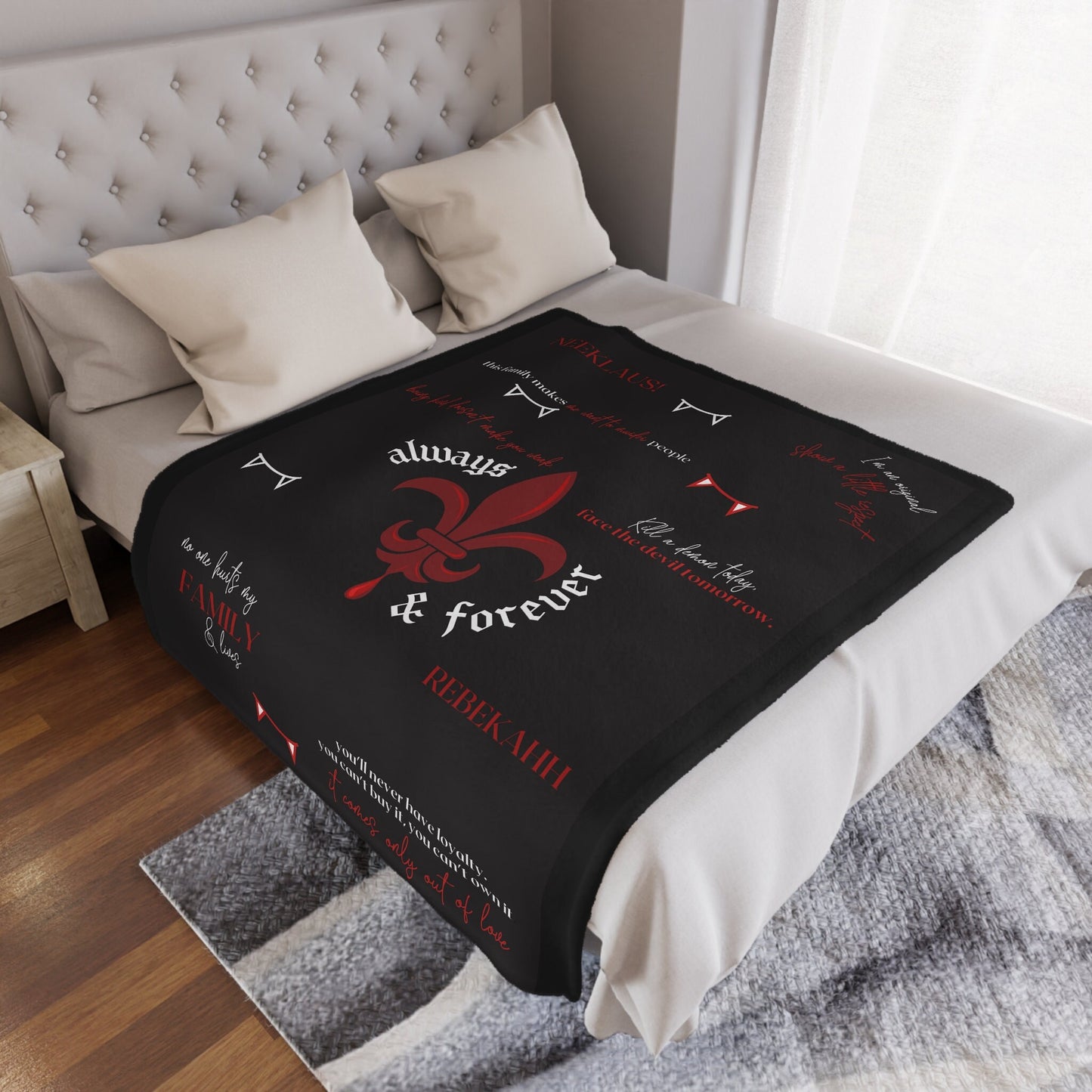 The Originals quotes blanket, Tvd merch, Tvd custom quote blanket, Tvd fan gift, Klaus Mikaleson blanket, Tvd apparel, The originals merch