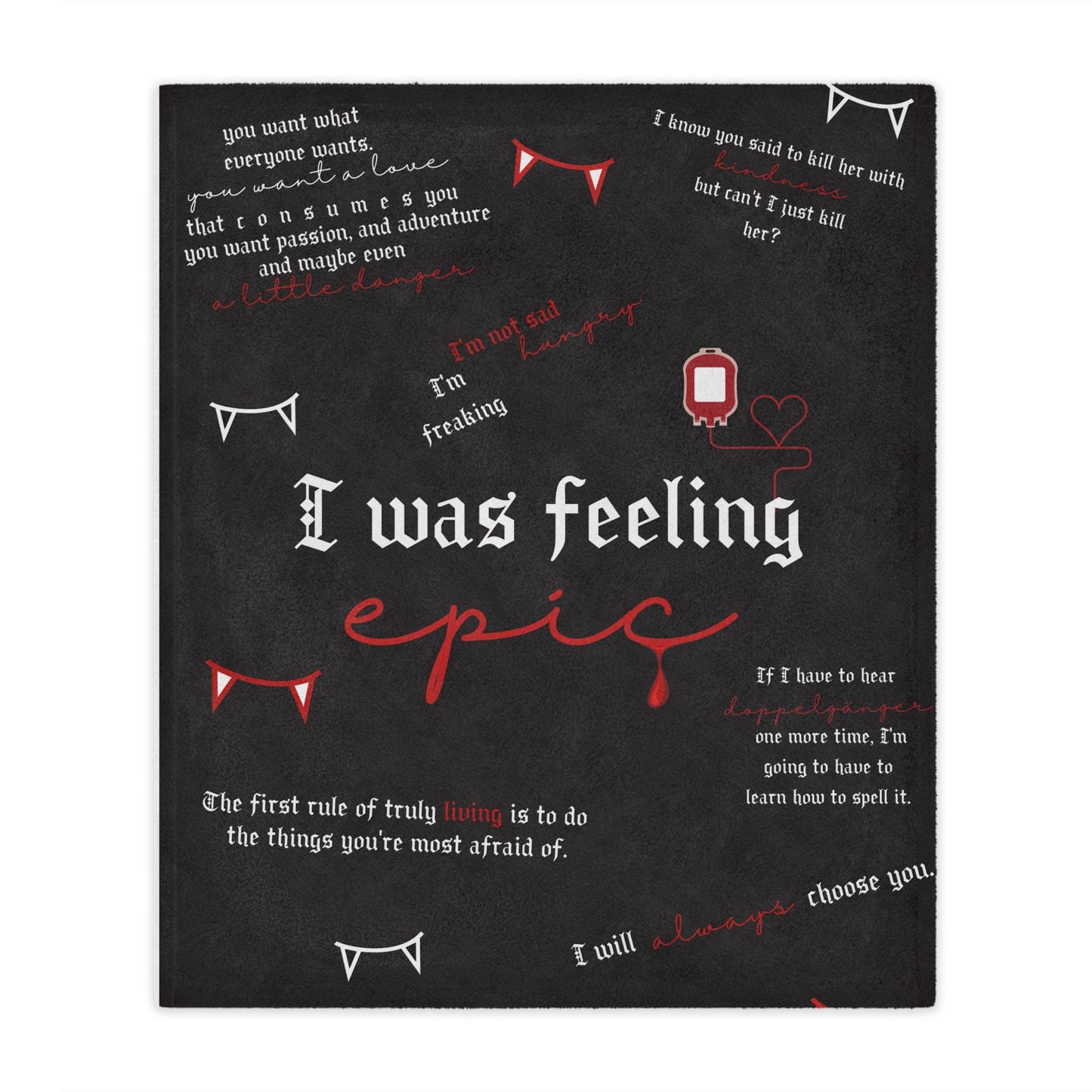 TVD quotes blanket, Tvd merch, Tvd custom quote blanket, Tvd fan gift, Damon Salvatore blanket, Stefan Salvatore blanket, Tvd apparel