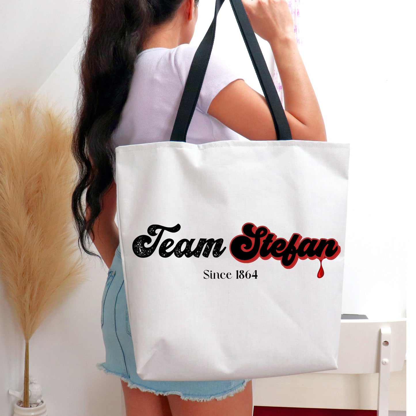 Team Stefan Tote Bag, Stefan Salvatore tote bag, Tvd tote bag, Tvd merch, Tvd shopping bag,  Salvatore brothers, Tvd fan gift