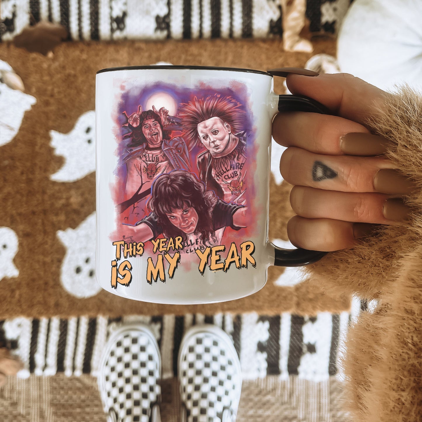Eddie Munson mug, Horror Mug, Halloween Mug, Stranger Characters, Hawkins mug, Horror aesthetic, Chrissy Wake up