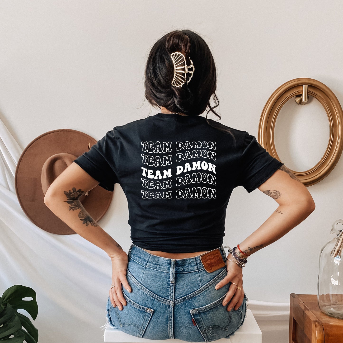 Damon Salvatore Shirt, Team Damon Shirt, TVD shirt, TVD fan gift, tvd merch, The Salvatore brothers, Mystic Falls shirt