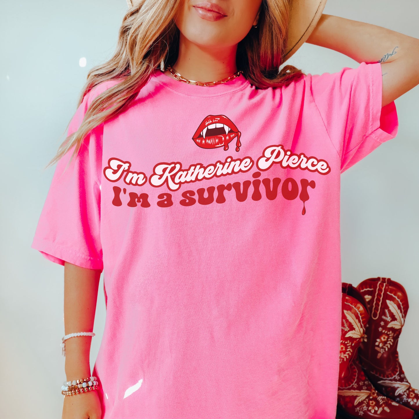 TVD merch, Katherine Pierce Shirt, TVD Shirt, Mystic Falls shirt, TVD merch, Tvd fan gift, Tvd apparel, Team Damon