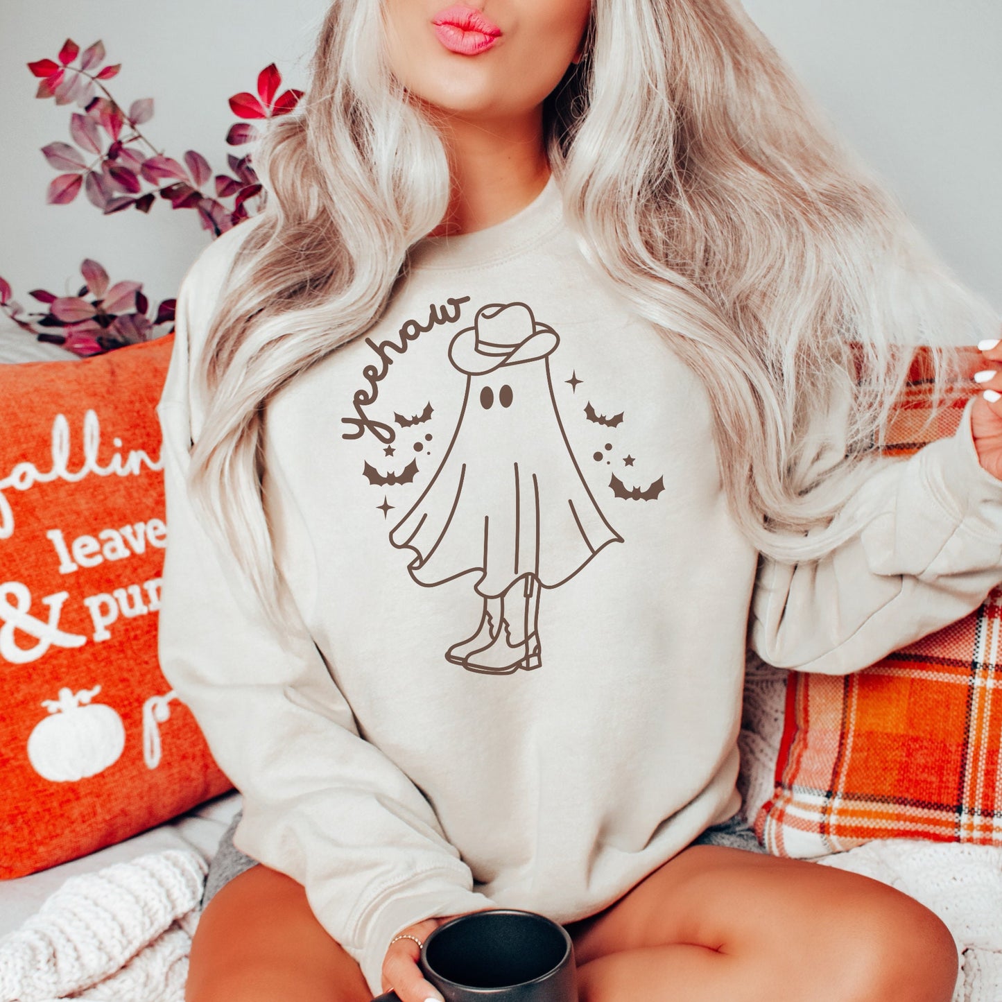 Western Ghost Sweatshirt, Western Halloween Sweatshirt, Ghost Sweatshirt, Cowboy Shirt, Yeehaw Tee, Halloween Sweater, Halloween Cowgirl