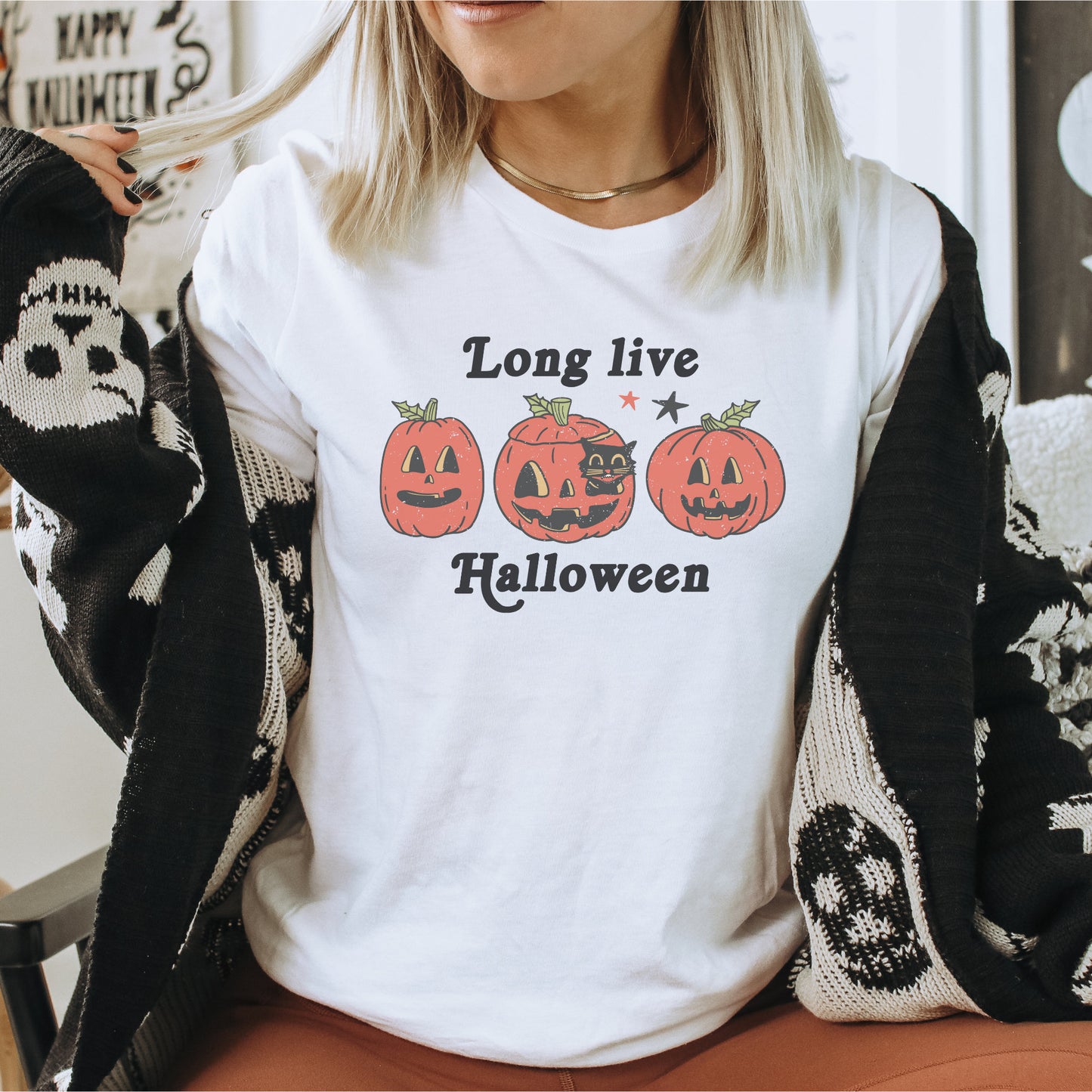 Halloween Shirt Long Live Halloween, Vintage Halloween Shirt, Retro Halloween, Comfort Colors, Spooky Season, Vintage Pumpkin Shirt