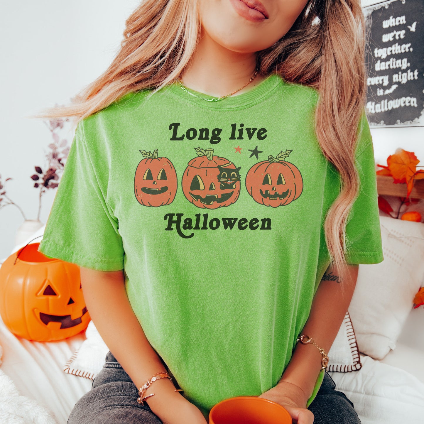 Halloween Shirt Long Live Halloween, Vintage Halloween Shirt, Retro Halloween, Comfort Colors, Spooky Season, Vintage Pumpkin Shirt