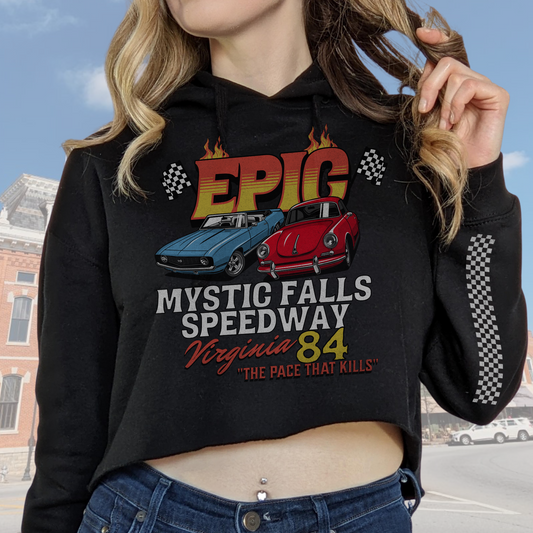 Mystic Falls Raceway Cropped Hoodie