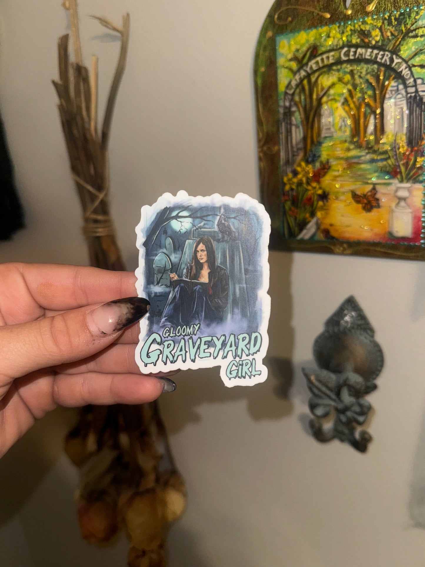 Gloomy Graveyard Girl Sticker