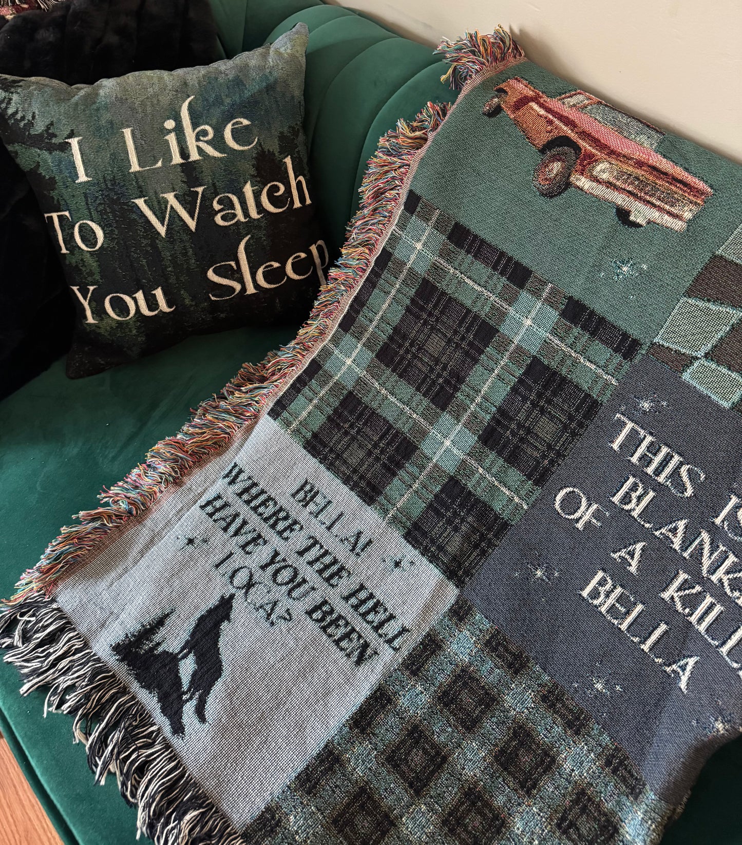 I Like To Watch You Sleep Woven Pillow