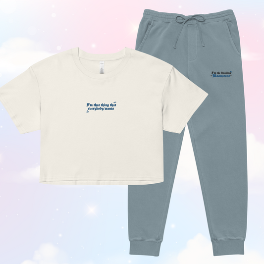 Moonstone Crop Top/Sweatpants Set