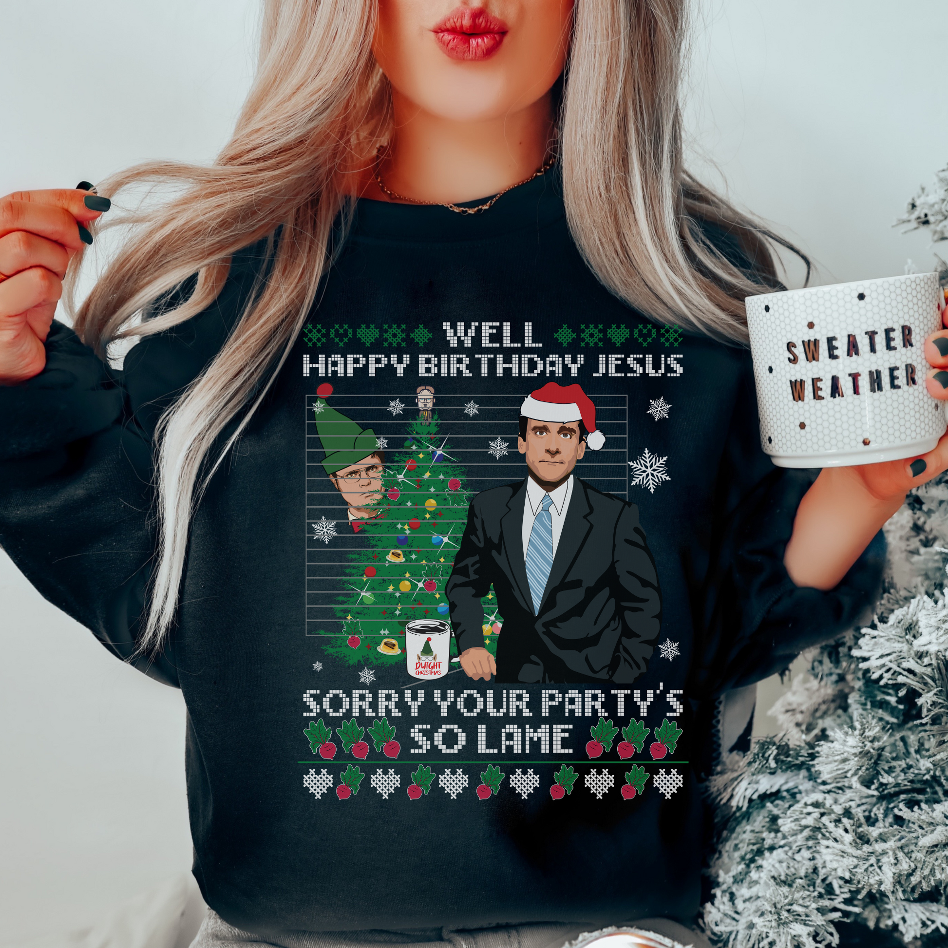 Michael Scott Christmas Sweater Office xmas sweater Funny Christmas Dee Charmed