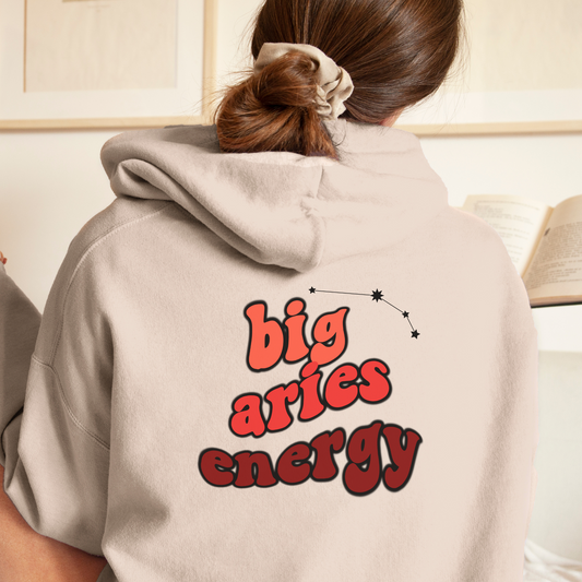 Big Aries energy Hoodie, Aries Sweatshirt, Astrology lover gift, Zodiac sweatshirt, Xmas gift for Aries Astrology