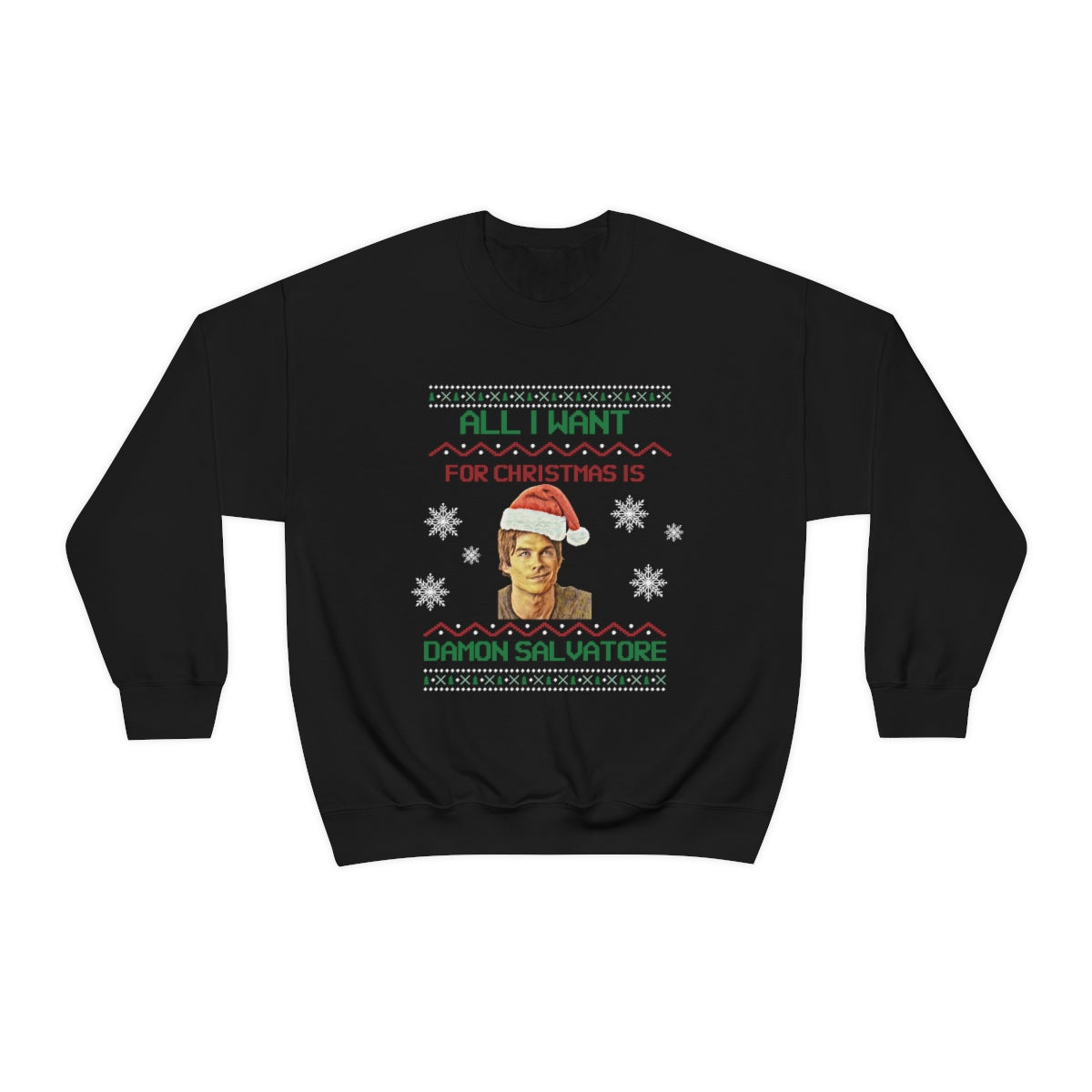 Damon Salvatore Sweatshirt, TVD Ugly Christmas Sweater, TVD Xmas gift, TVD fan gift, Salvatore Brothers, tvd merch