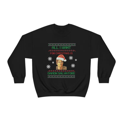 Damon Salvatore Sweatshirt, TVD Ugly Christmas Sweater, TVD Xmas gift, TVD fan gift, Salvatore Brothers, tvd merch