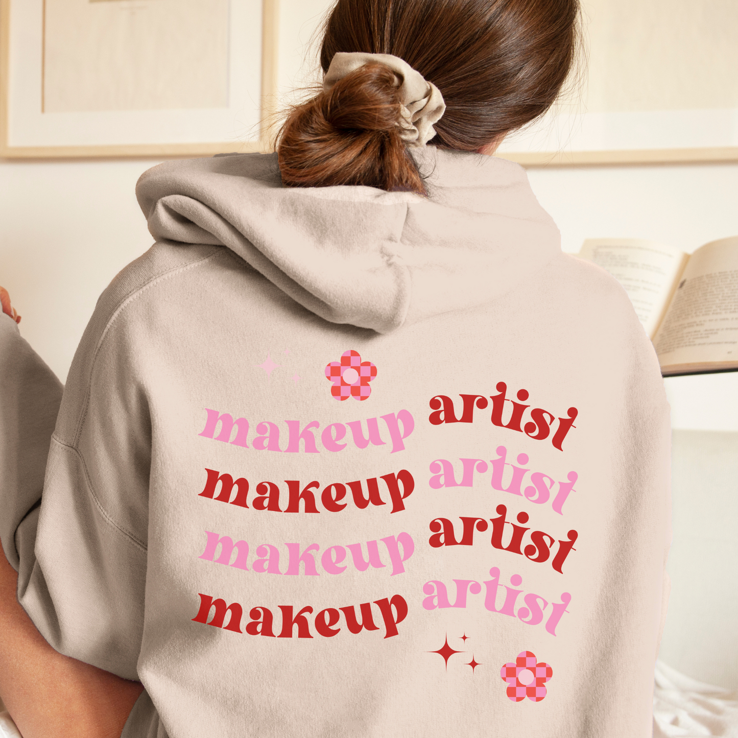 Makeup Artist Trendy Checkered Hoodie, Makeup Artist Gift, Makeup Artist Gift, Makeup Artist Christmas gift