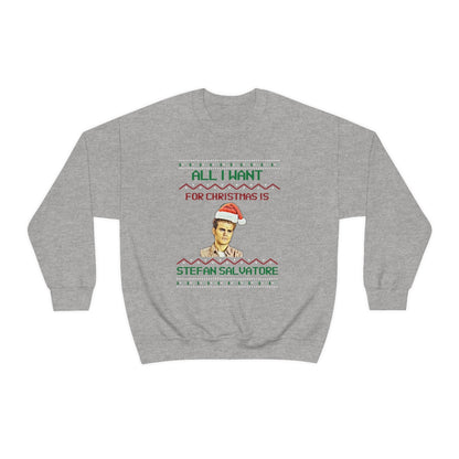 Stefan Salvatore Sweatshirt, TVD Ugly Christmas Sweater, TVD Xmas gift, TVD fan gift, Salvatore Brothers, tvd merch