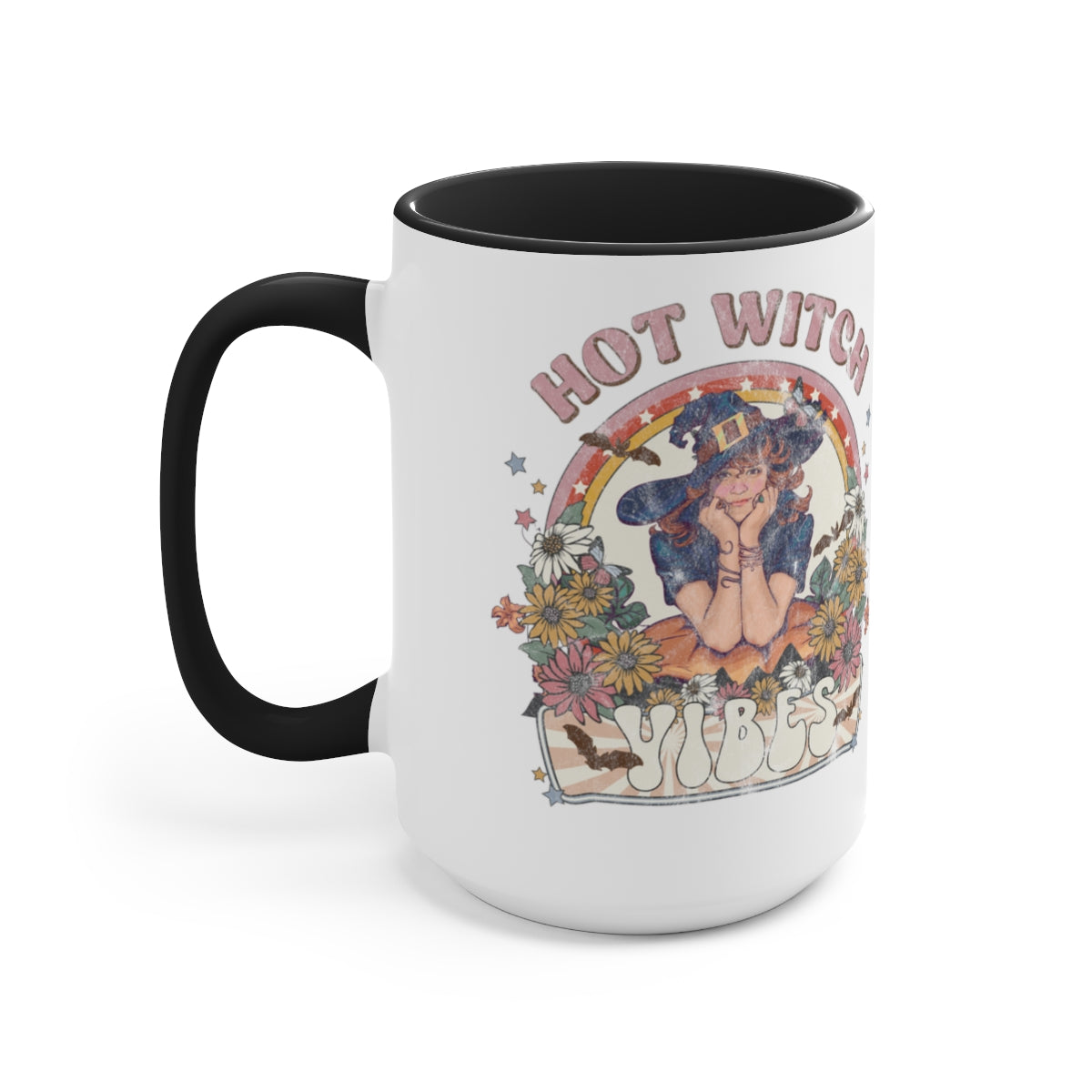 Retro Hot witch vibes coffee mug for Halloween - 15 oz