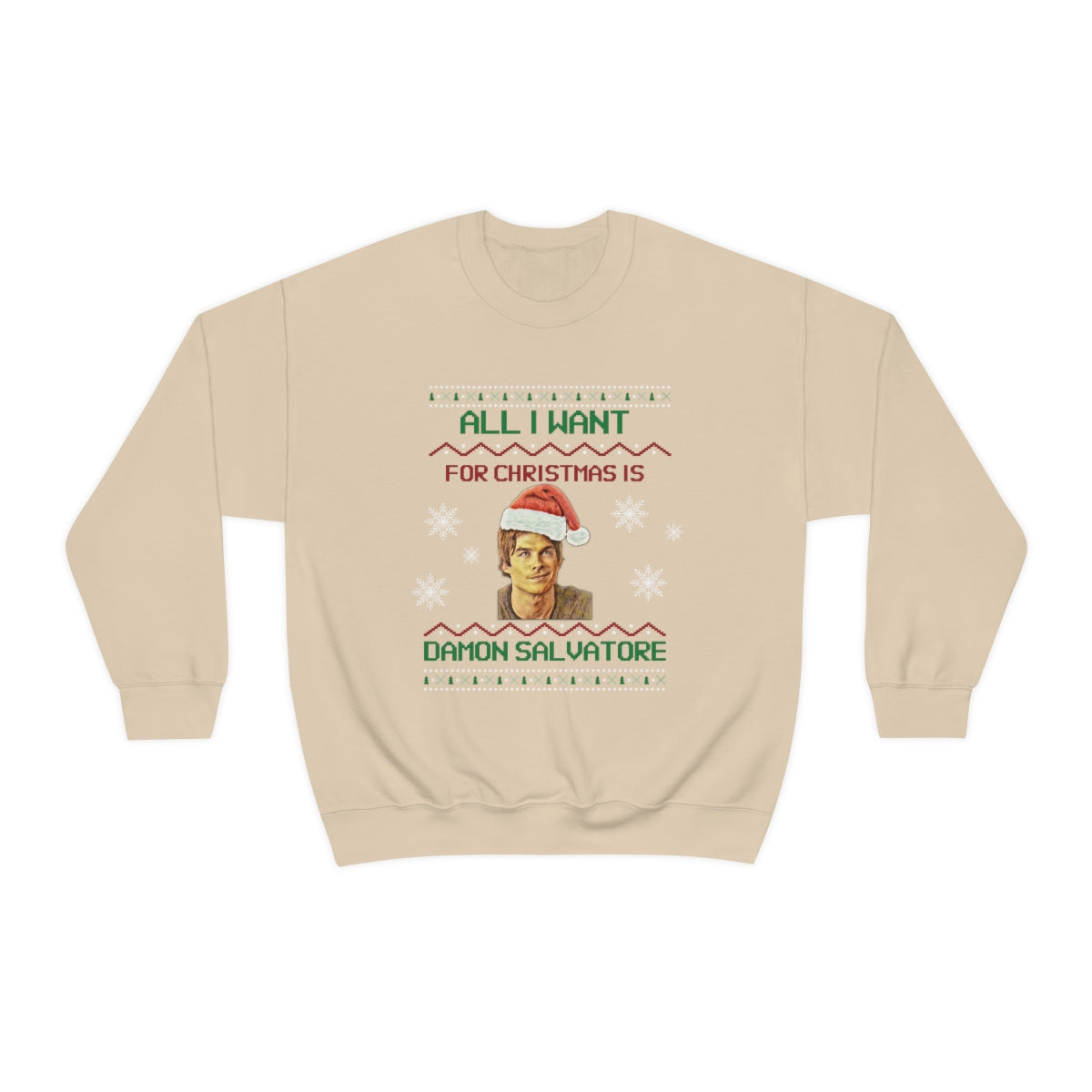 Damon Salvatore Sweatshirt, TVD Ugly Christmas Sweater, TVD Xmas gift, TVD fan gift, Salvatore Brothers, tvd merch