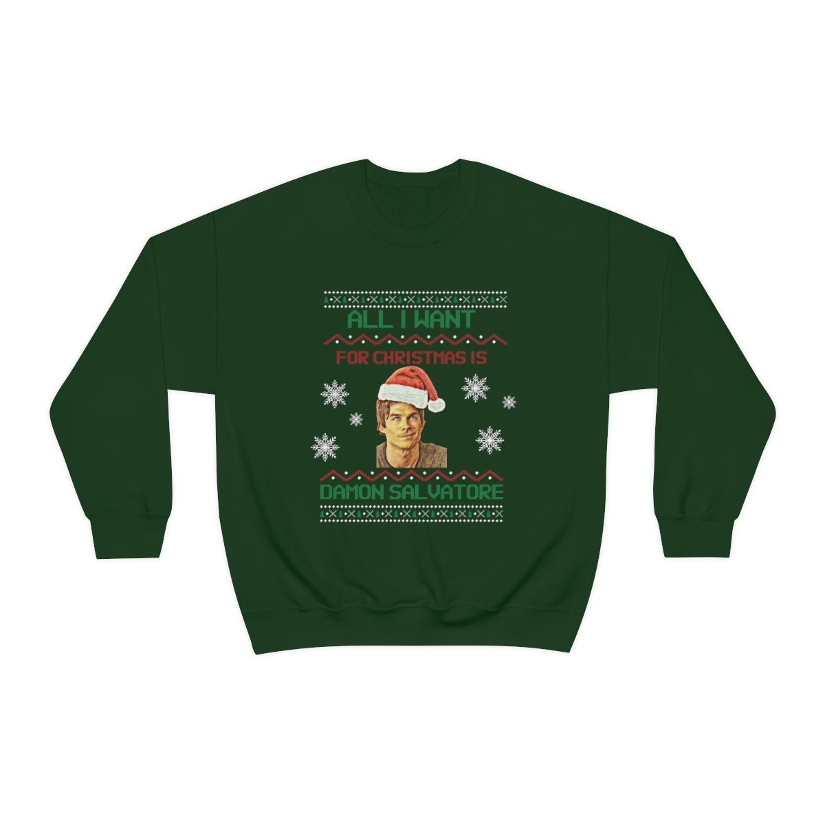Damon Salvatore Sweatshirt, TVD Ugly Christmas Sweater, TVD Xmas gift, TVD fan gift, Salvatore Brothers, tvd merch