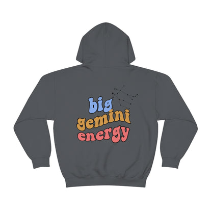 Big Gemini energy Hoodie, Gemini Sweatshirt, Astrology lover gift, Zodiac sweatshirt, Xmas gift for Gemini, Astrology