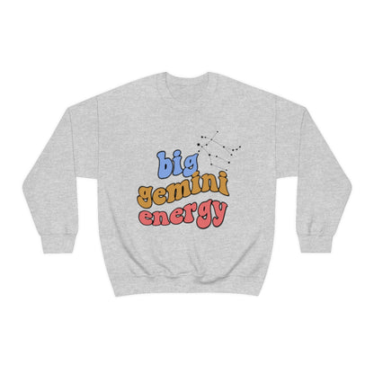 Gemini Sweatshirt, Big Gemini Energy Sweatshirt, Gift for Gemini, Astrology lover sweatshirt, Gift for Astrology Lover