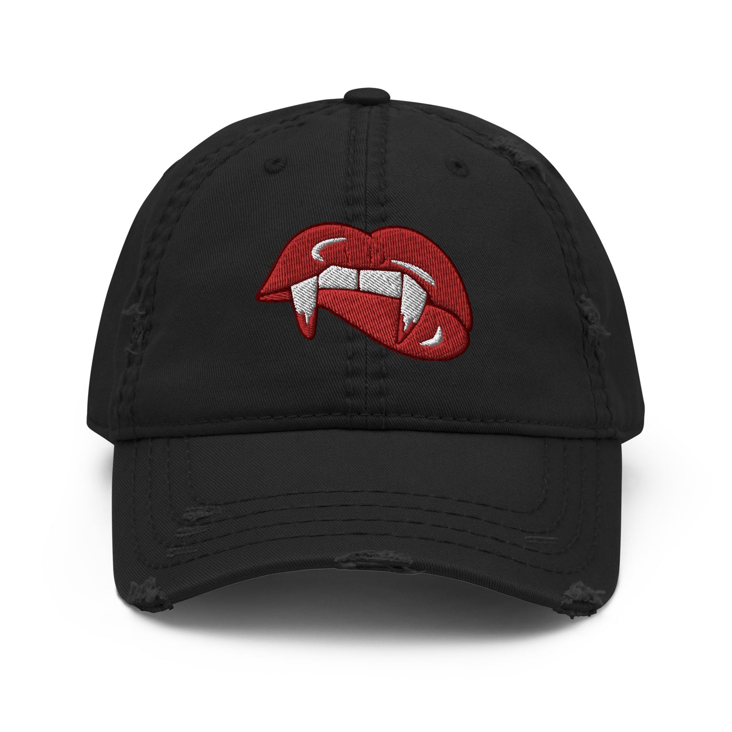 Vampire Fangs Distressed Dad Hat