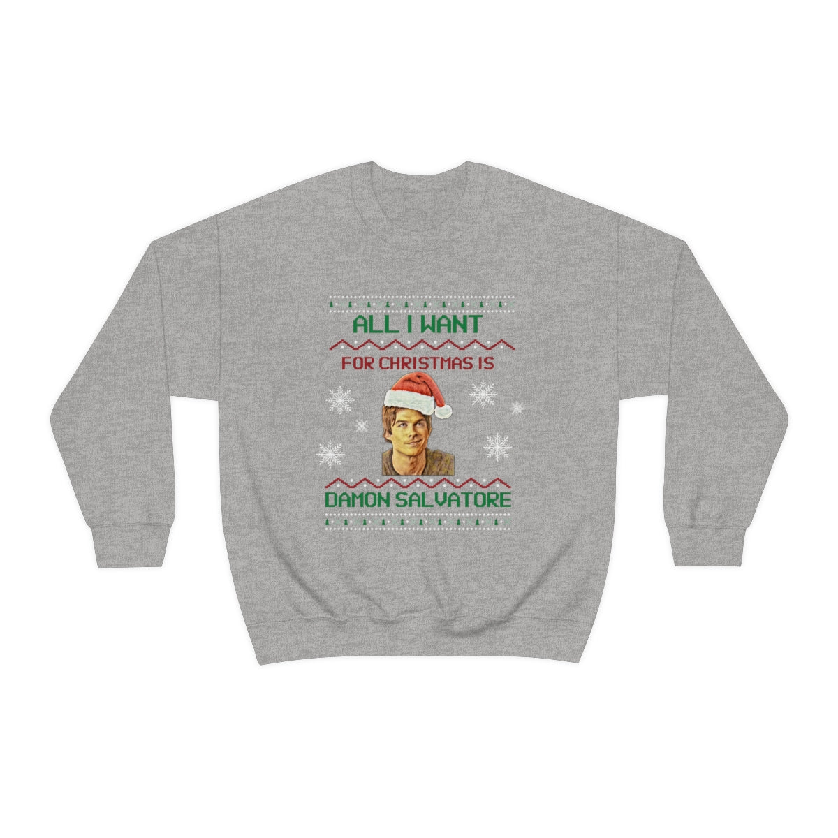 Damon Salvatore Sweatshirt, TVD Ugly Christmas Sweater, TVD Xmas gift, TVD fan gift, Salvatore Brothers, tvd merch