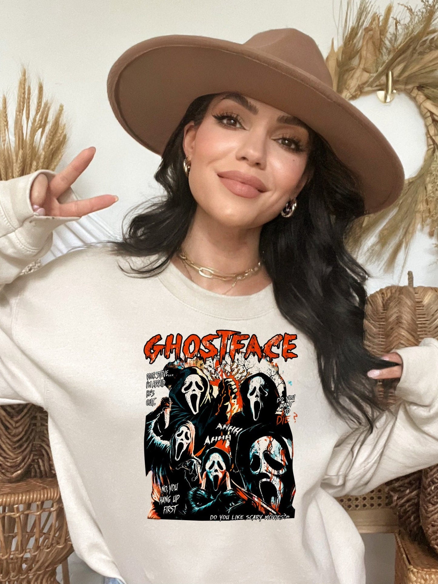 Ghostface halloween sweatshirt, Scream crewneck, Halloween Crewneck, Horror sweatshirt, Horror Aesthetic