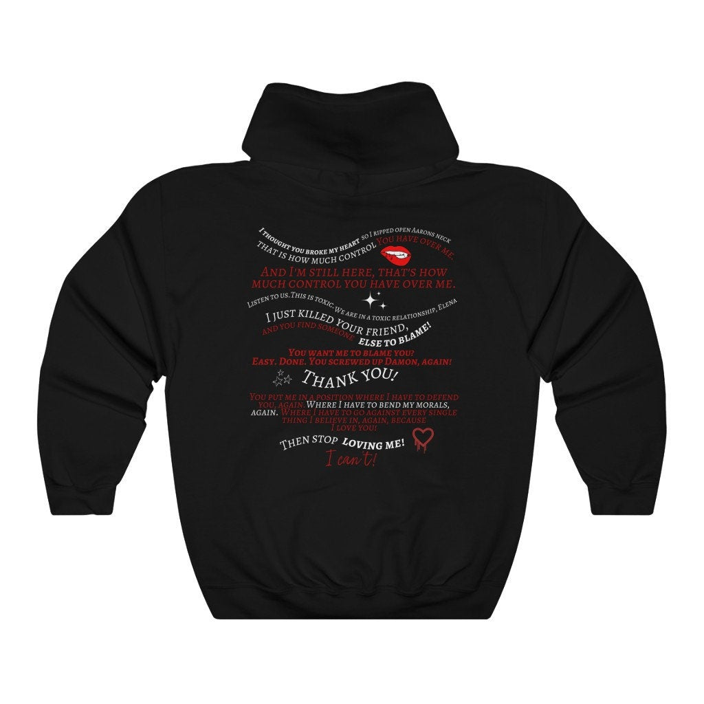 Vampire Diaries Fan Hoodie, TVD Sweatshirt, TVD Fan sweater, Damon & Elena Hoodie, Y2K trendy hoodie, Vampire fan hoodie