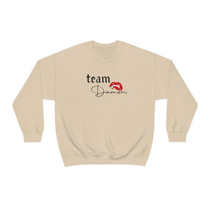 Team Damon Sweatshirt, TVD Sweatshirt, Damon Salvatore Sweatshirt, TVD fan gift, The Vampire Diaries Sweater, Vampire fan gift