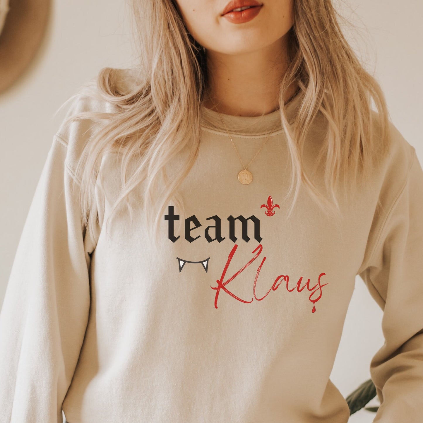 Team Klaus Sweatshirt,  Klaus Mikaleson Sweatshirt, tvd fan gift, The Vampire Diaries Sweater, TVD Fan, TVD xmas gift, The Originals