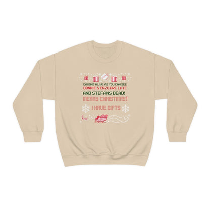 Vampire Diaries Sweatshirt, TVD Ugly Christmas Sweater, TVD Xmas gift, Salvatore Brothers, TVD fan gift