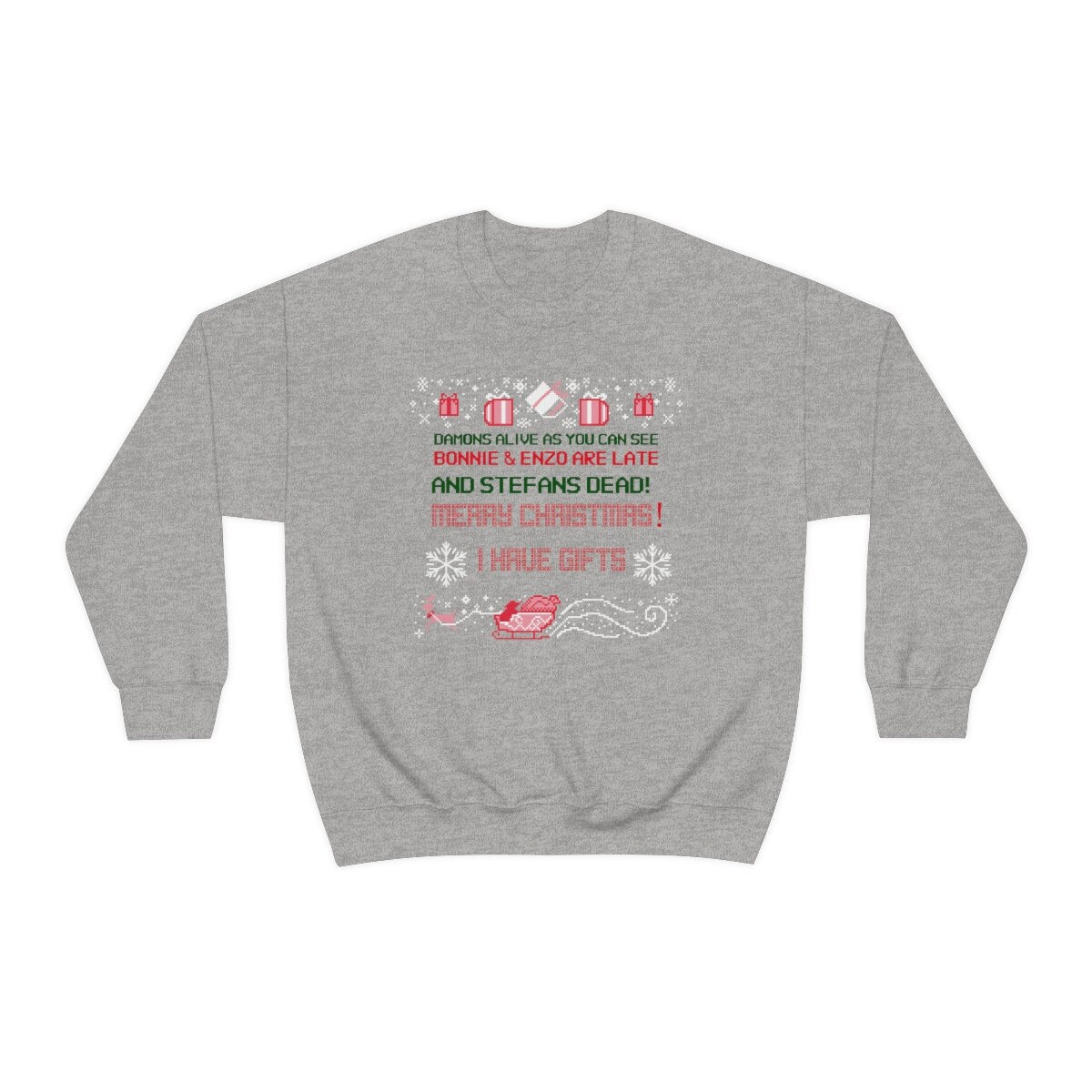 Vampire Diaries Sweatshirt, TVD Ugly Christmas Sweater, TVD Xmas gift, Salvatore Brothers, TVD fan gift