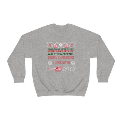 Vampire Diaries Sweatshirt, TVD Ugly Christmas Sweater, TVD Xmas gift, Salvatore Brothers, TVD fan gift