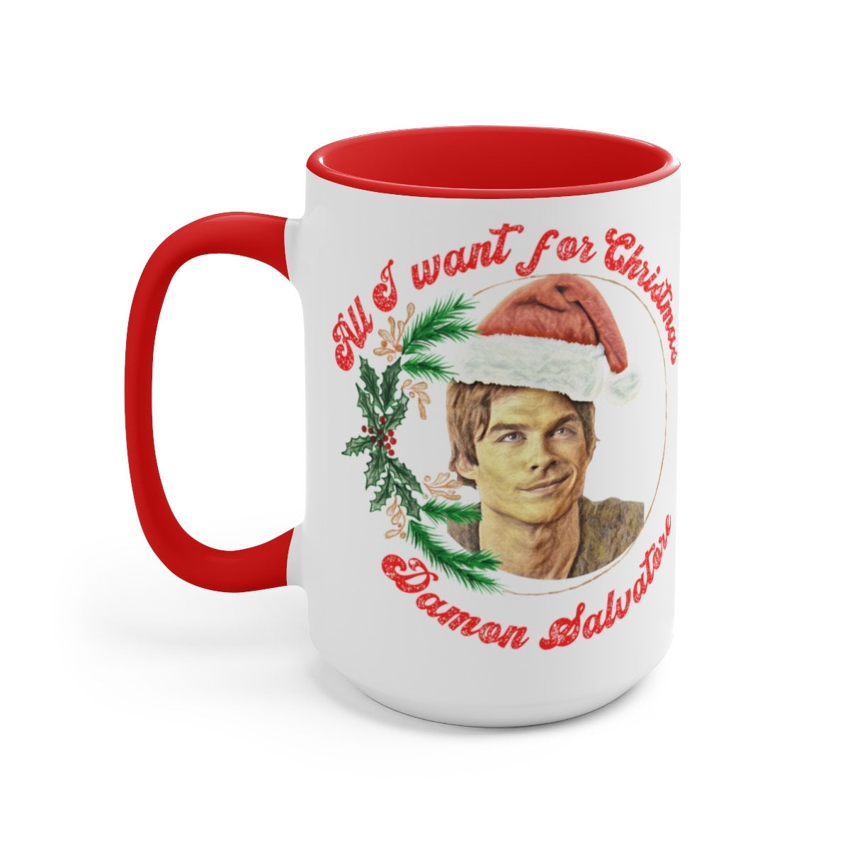 Damon Salvatore Mug, Damon Salvatore Xmas Mug, All I want for Christmas is Damon Salvatore, TVD Fan gift, TVD Mug, Salvatore Brot