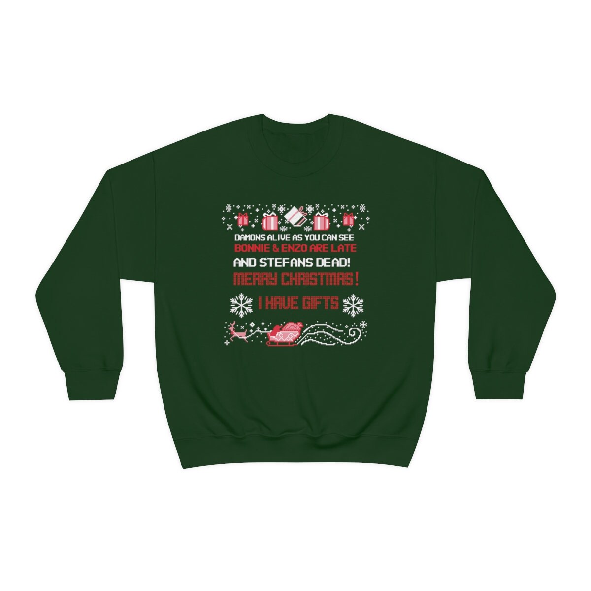 Vampire Diaries Sweatshirt, TVD Ugly Christmas Sweater, TVD Xmas gift, Salvatore Brothers, TVD fan gift