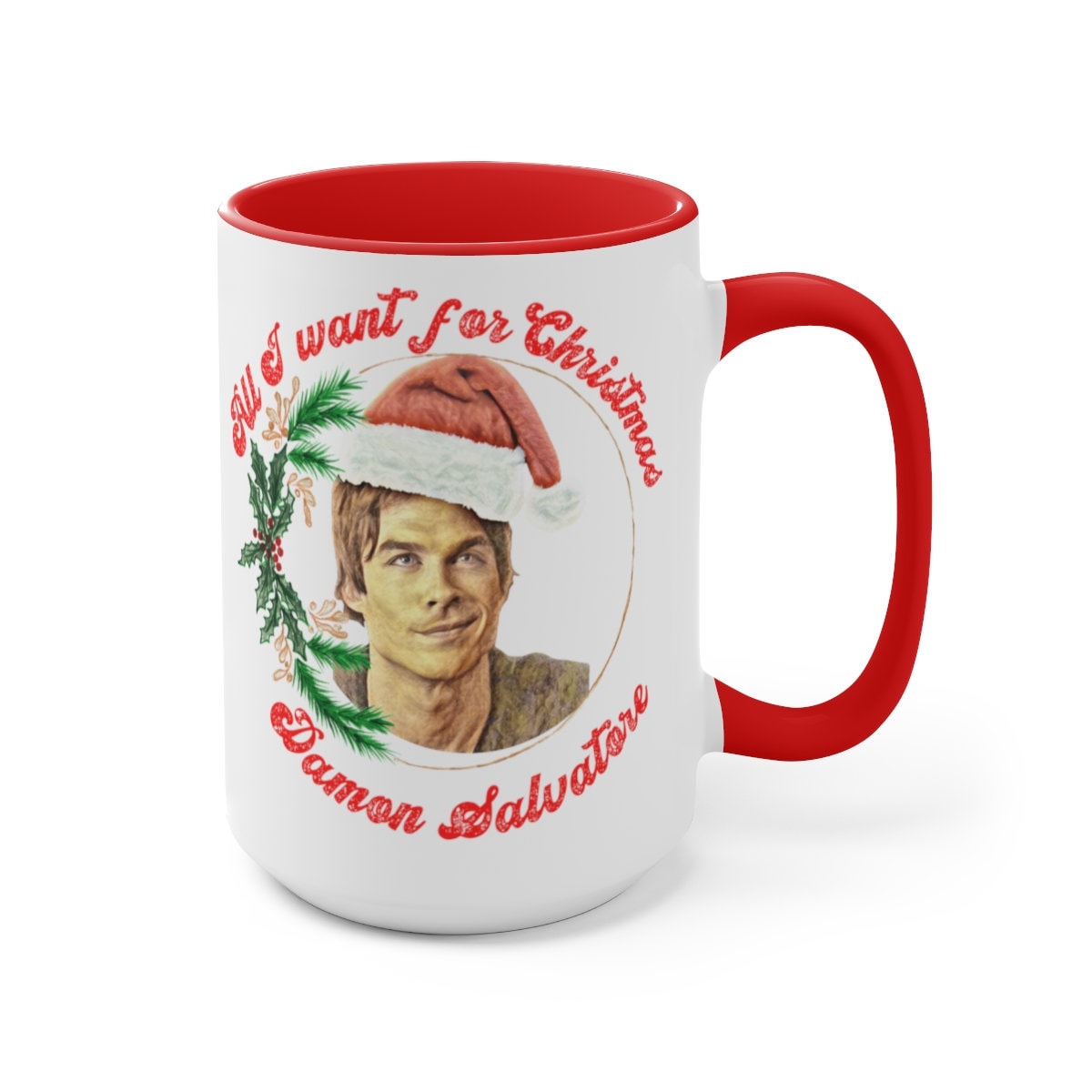Damon Salvatore Mug, Damon Salvatore Xmas Mug, All I want for Christmas is Damon Salvatore, TVD Fan gift, TVD Mug, Salvatore Brot