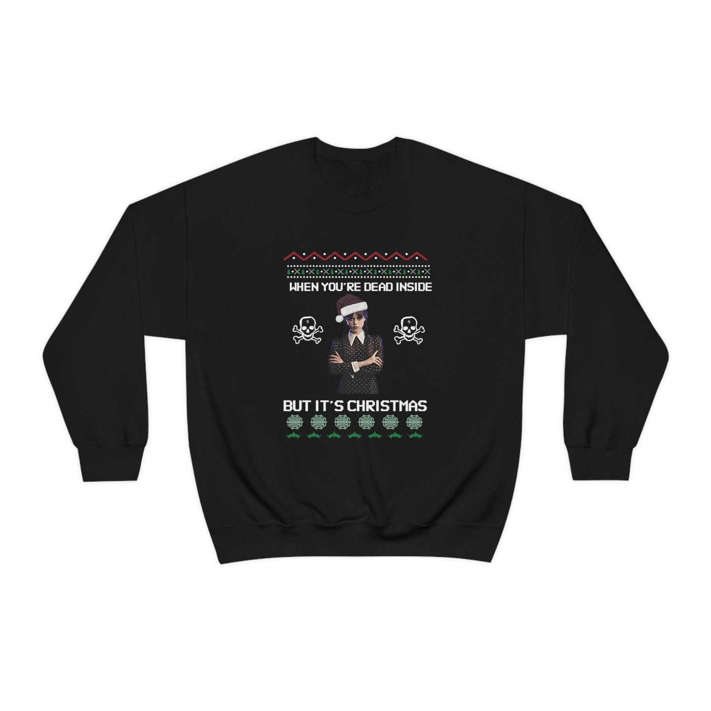 Wednesday Addams Ugly Xmas Sweatshirt Addams family, Wednesday Addams, Nevermore Academy,  Wednesday Christmas, Gothmas