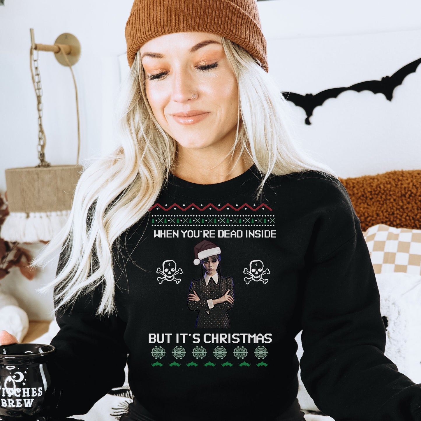 Wednesday Addams Ugly Xmas Sweatshirt Addams family, Wednesday Addams, Nevermore Academy,  Wednesday Christmas, Gothmas