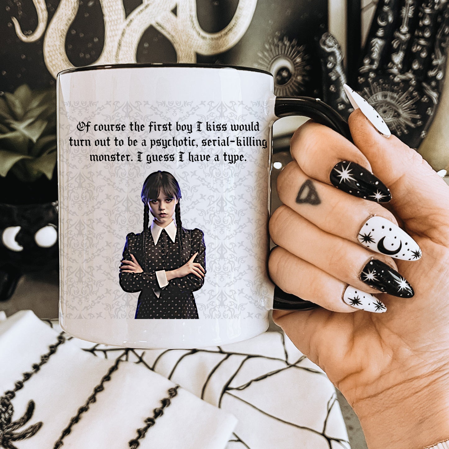 Wednesday Addams Mug, Wednesday Addams, Wednesday Merch, Addams Family,  Nevermore Academy, Horror Mug, Halloween mug, Horror aesthetic
