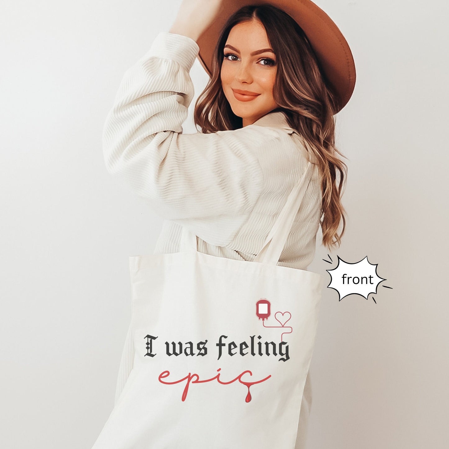 I was feeling epic tote bag, TVD Tote Bag, The vampire diaries merch, TVD merch, The Salvatore brothers, tvd fan gift, Damon Salvatore