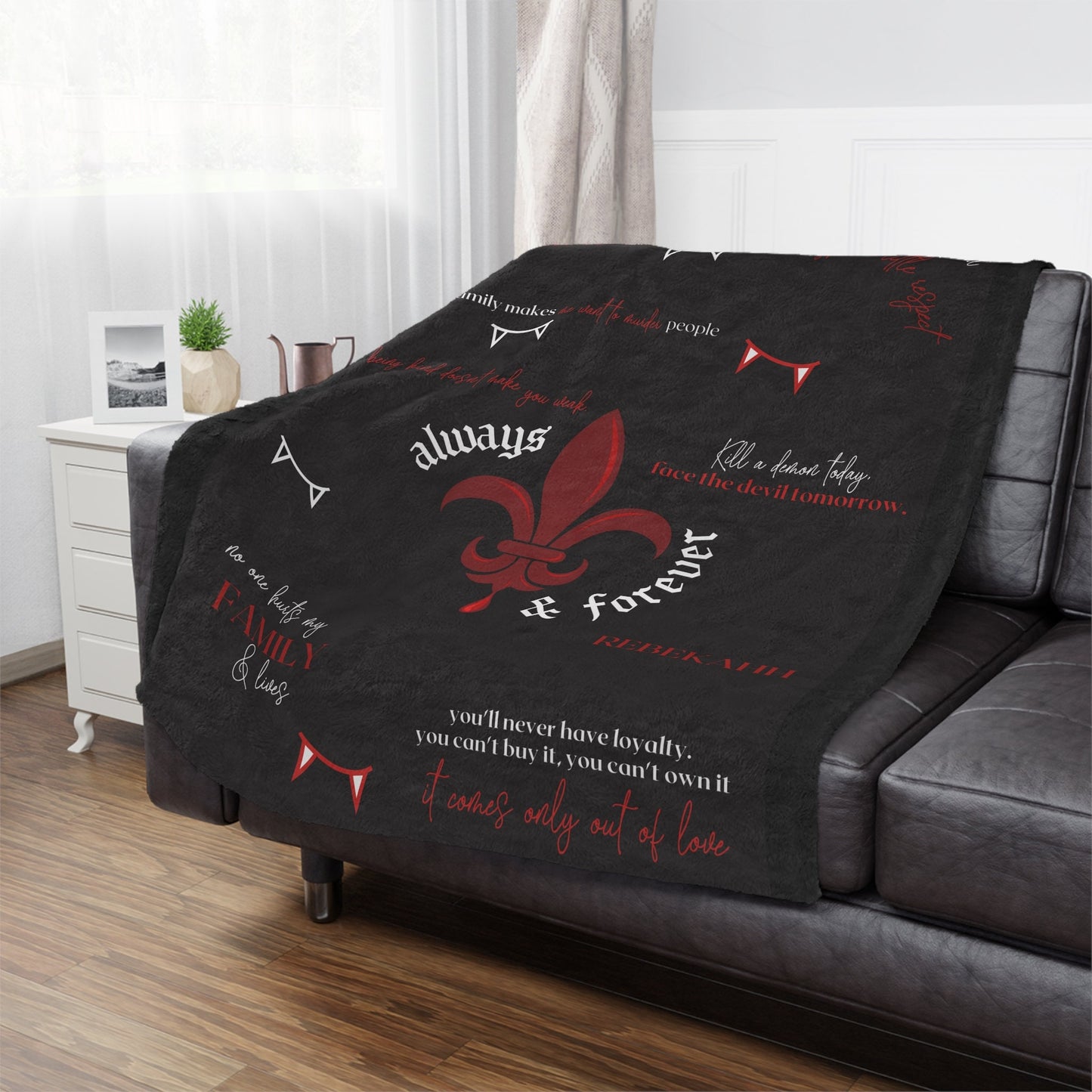 The Originals quotes blanket, Tvd merch, Tvd custom quote blanket, Tvd fan gift, Klaus Mikaleson blanket, Tvd apparel, The originals merch