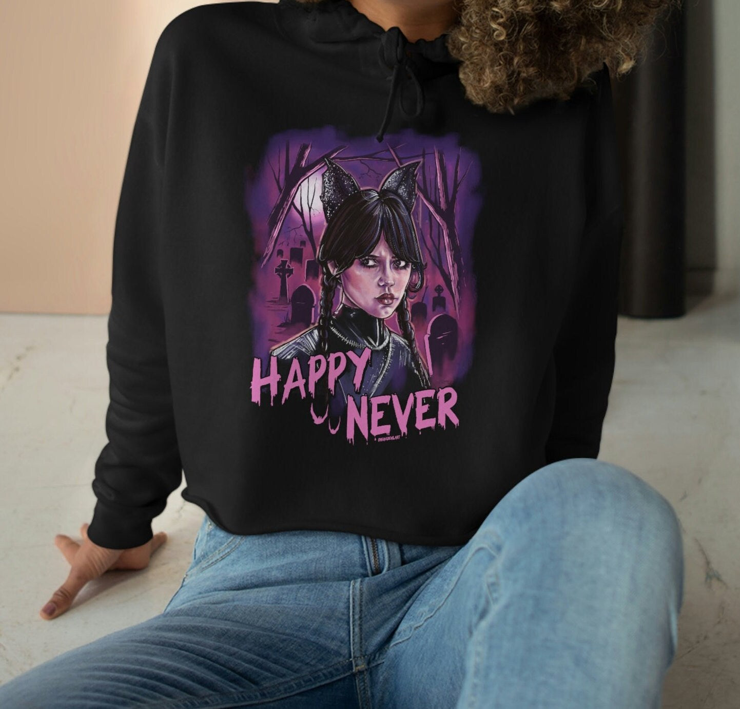 Wednesday hoodie, Cropped Hoodie, Wednesday Addams hoodie, Horror hoodie , Spooky apparel, Goth aesthetic, Addams family, Wednesday png