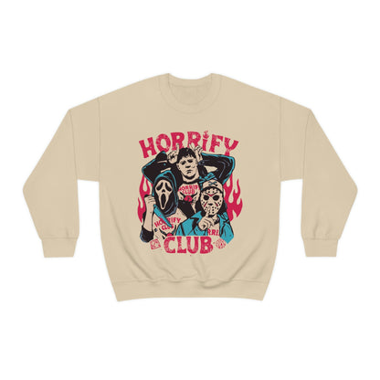 Horrifying Club Sweatshirt, Ghostface Sweatshirt, Horror Hoodie, Horror merch, Michael Meyers, Jason, Eddie Munson, Horror aesthetic
