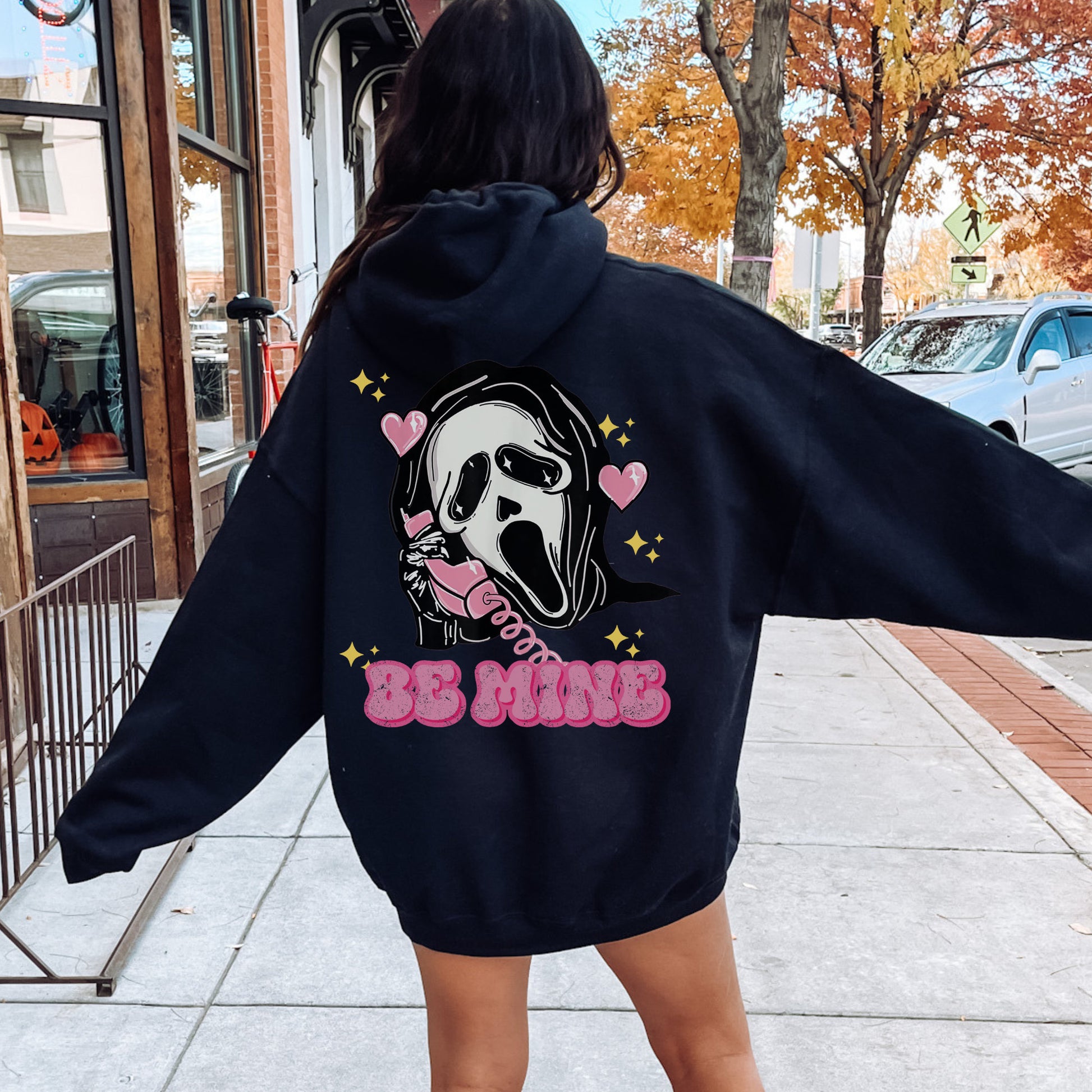 Ghost Face Horror Sweatshirt Oversized Hoodie Off White Horror