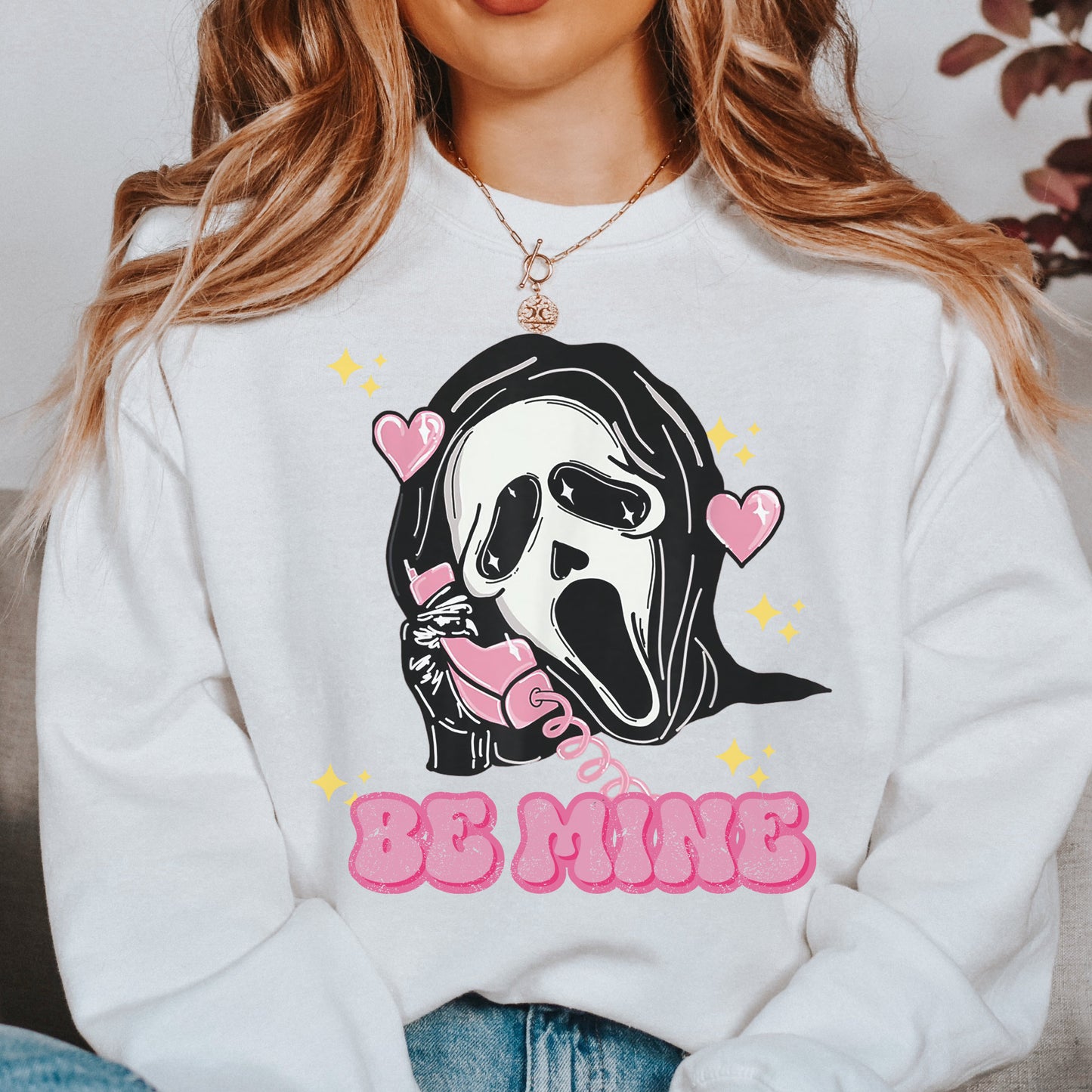 Scream Sweatshirt, No you hang up, Spooky Valentine's Day, Ghostface, Horror Hoodie, Valentine's Day gift, Be Mine